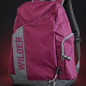 burgundy and grey wilder backpack