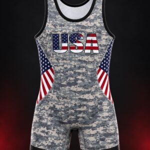 grey digital camo usa wrestling singlet