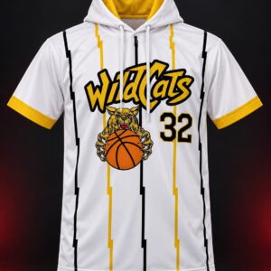 wildcats white yellow hooded team shirt